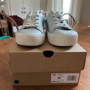 Ugg Zilo Metallic sneaker in size 10. Silver with white trim. Soles padded.